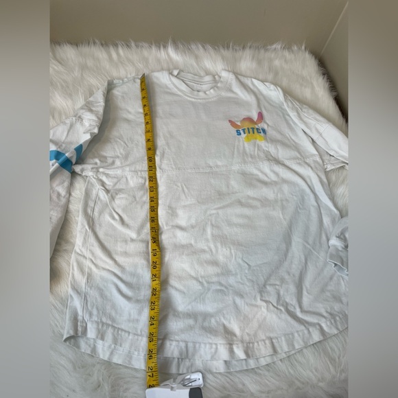 Disney Spirit Jersey White Stitch ‘Living in Paradise' Long Sleeve Shirt - Picture 7 of 9